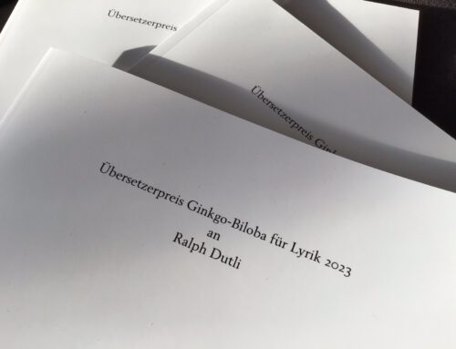 Son­der­pu­bli­ka­ti­on zur Ver­lei­hung des Gink­go-Bilo­ba Über­set­zer­prei­ses an Ralph Dut­li (2023)