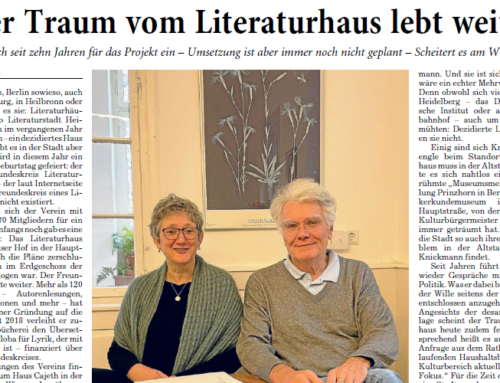 Der Traum vom Lite­ra­tur­haus lebt wei­ter (RNZ vom 3.4.25)